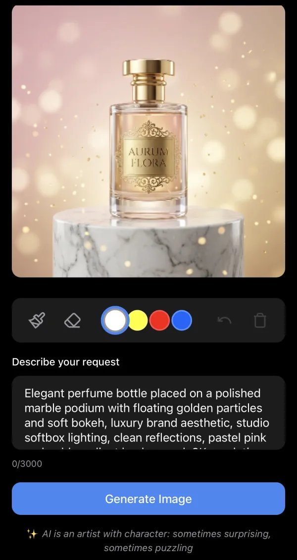 Kartinium app — Generated result view